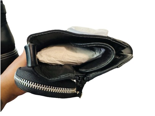 Tanzi brand black leather - brand,