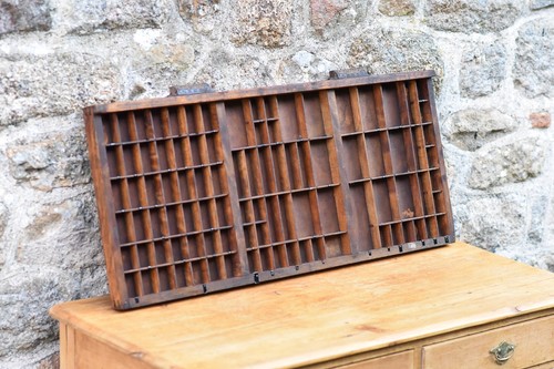Vintage wooden printers tray - printers,