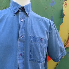 Retro 'Oakman Vintage' Lightweight Cotton Demin Short Sleeve Shirt