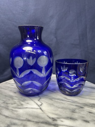 Bohemian cobalt blue cut - bohemian, glass