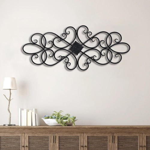 Black wrought iron wall decor - black,