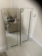 Rectangle Mirror 120x30cm with Pre-Drilled Holes and Chrome Cap for Wall Hanging