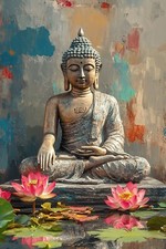 STUNNING BUDDHA CANVAS PICTURE PRINT WALL ART