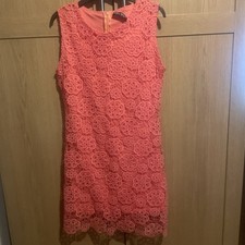 Select Women's  Lace Dress, Bright Pink, Uk Size 10