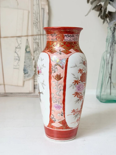 Japanese kutani vase hand - japanese,