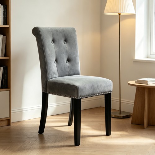 Grey velvet upholstered - grey,