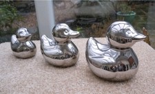 New Set of 3 Silver Duck