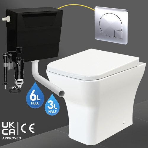 Back wall toilet - back, rimless