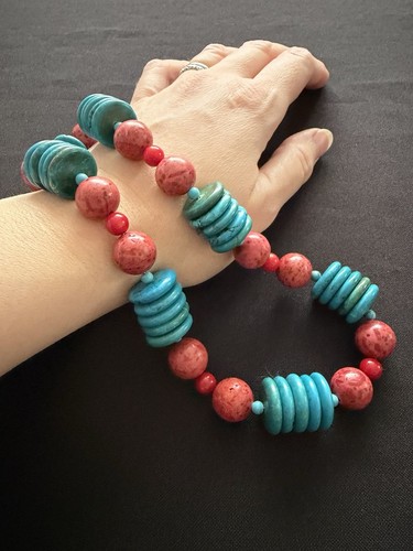 Bright bold blue turquoise red - bold,