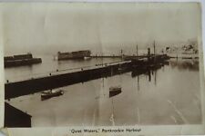 Old Postcard of "Quiet Waters" Portknockie Harbour - Ref : 1019