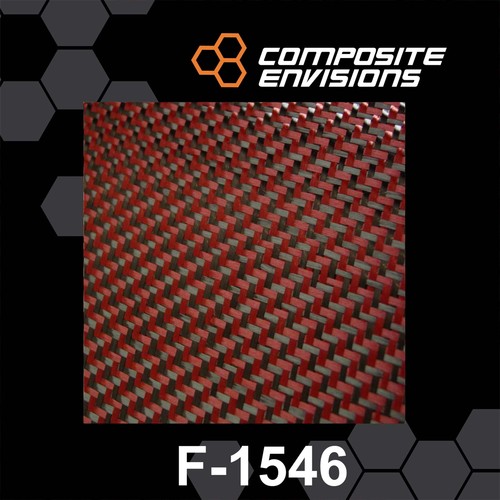 Carbon fiber red aramid fabric - fiber/red,