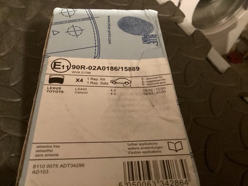Brake pads set fits - fits, lexus