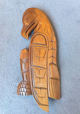 Vintage North West Coast Native American Carved Eagle Plaque