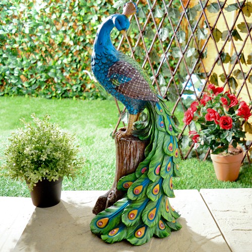 Solar peacock garden light - garden,