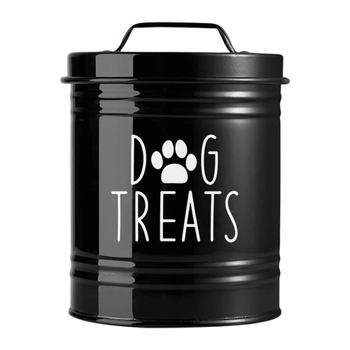 Dog treat jar metal - dog, cookie