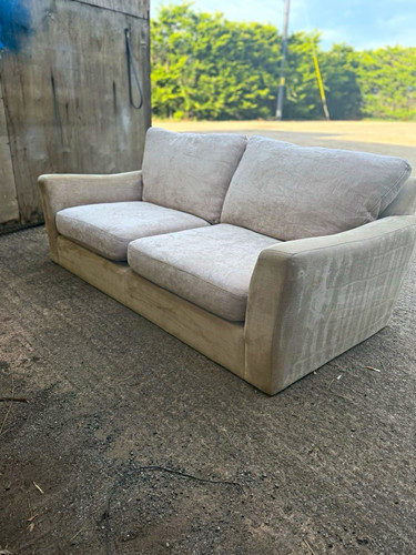 Grey velvet seater sofa - 2,