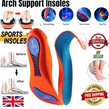 WORK BOOTS ORTHOTIC FOOT ARCH HEEL SUPPORT SHOE INSERTS MASSAGING GEL INSOLES