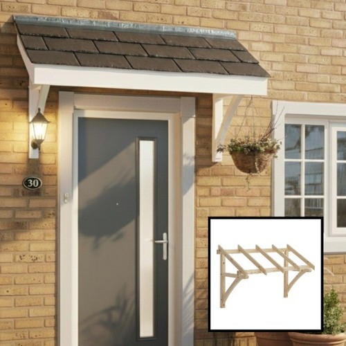 Wooden flat roof porch - wooden,