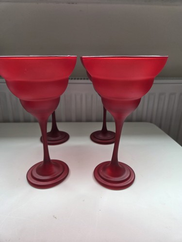 Large ruby red glasses - large, x4
