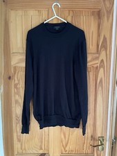 COS Mens Crew Neck Navy Wool