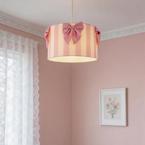 New stripe bow lamp shade - new,