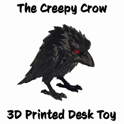 The creepy crow 3d - crow, printed