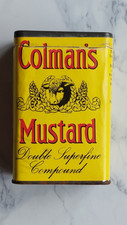 Vintage Colmans Mustard Tin Large Tin With Bulls Head Logo With Most Of Contents
