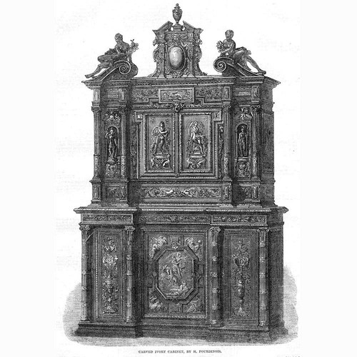 Carved ivory cabinet - carved, by
