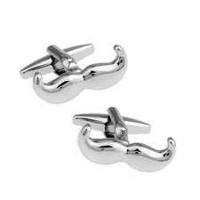 Moustache Silver Cufflinks from Charles William