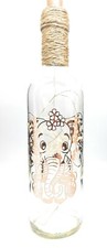 ELEPHANT, VINYL LIGHT UP BOTTLE. BATTERY LIGHTS, CLEAR BOTTLE, ROSE GOLD VINYL