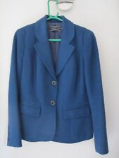 PERUVIAN COLLECTION Sz UK 12 BLUE BABY ALPACA & WOOL SHORT FITTED JACKET PERFECT