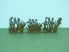 ANTIQUE PIXYLAND F KEW CO 1921-39 RARE LEAD BLUE FLOWERING SHRUBS x 3