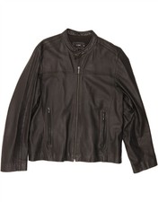 PETER WERTH Womens Leather Jacket UK 18 XL Black Leather DK10