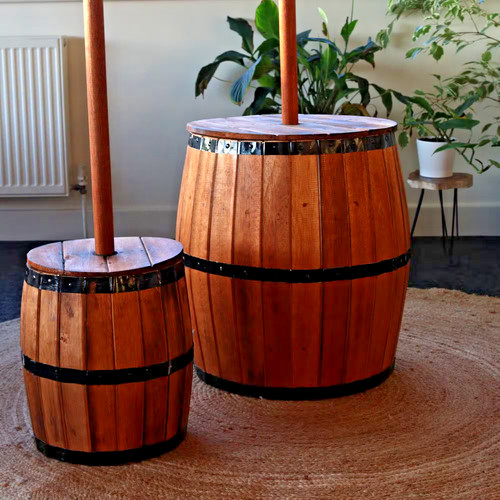 Barrel table bar stools - table,