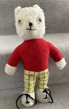 Well Loved Antique Vintage Plush Pedigree Rupert The Bear Teddy Bear W/ Label