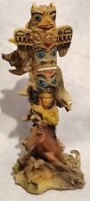 Totem Pole Ceramic Tribal Native  Ornament Horses, Eagles. 