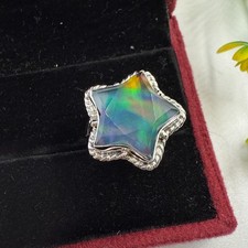 925 Silver Ring Faceted Aurora
