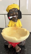 Bob Marley Ashtray  Blunt smoking Rasta Man Resin