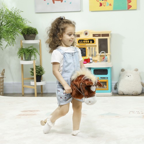Stick horse with wood wheels - horse,