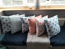 6 X Cotton Nautical Cushion Covers