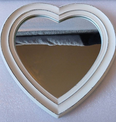 Shabby chic white heart wall