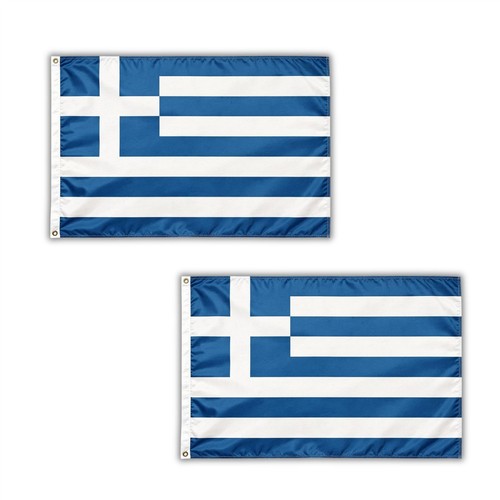 2pcs large greece flag 5x3ft - large,