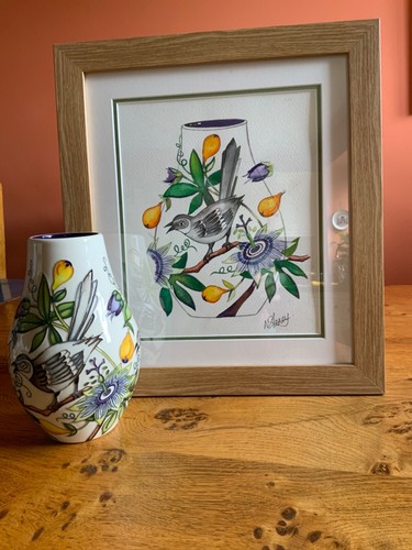 Moorcroft vase and original - moorcroft,