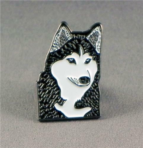 Husky dog head enamel pin - dog,
