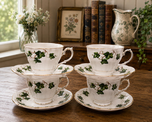 Colclough ivy leaf tea cups - leaf,