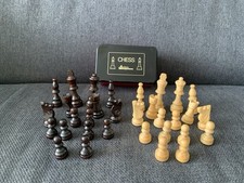 Vintage John Jaques Chess Set Complete Wooden Pieces Original Box