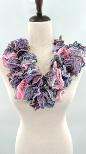 Handmade ruffle yarn scarf - yarn,