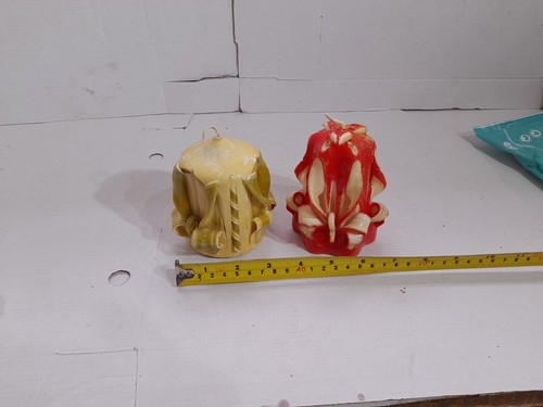 Vintage carved candles - carved,