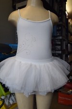 White Bloch / Mirella diamante swirl cross back tutu dress -  M1063c - Age 2-4