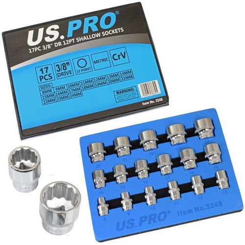 Drive socket set by - 3/8",